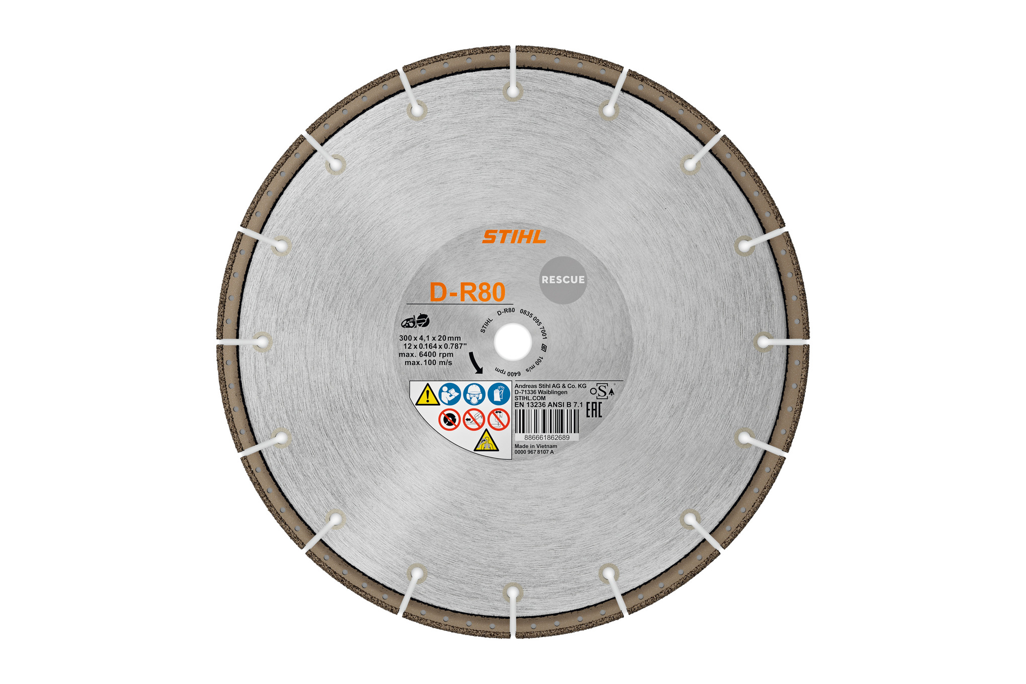 Disco de diamante D-R80, Ø 300mm/12"