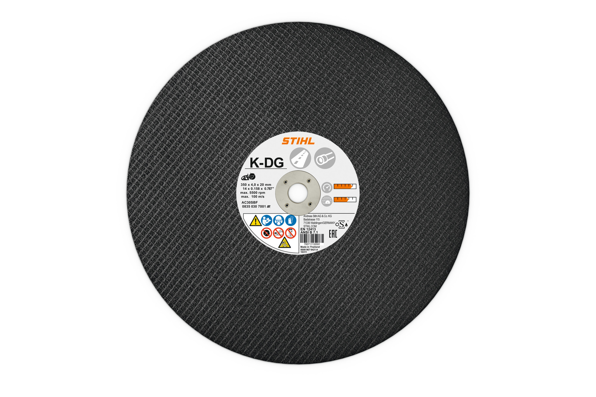 Disco de corte abrasivo, Construção de condutas, K‑DG, Ø 300 mm / 12"
