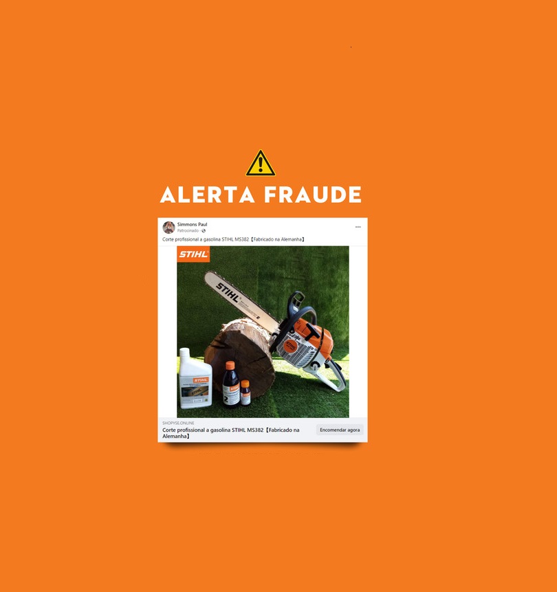 Máquinas de jardinagem STIHL armazenadas numa garagem privada.