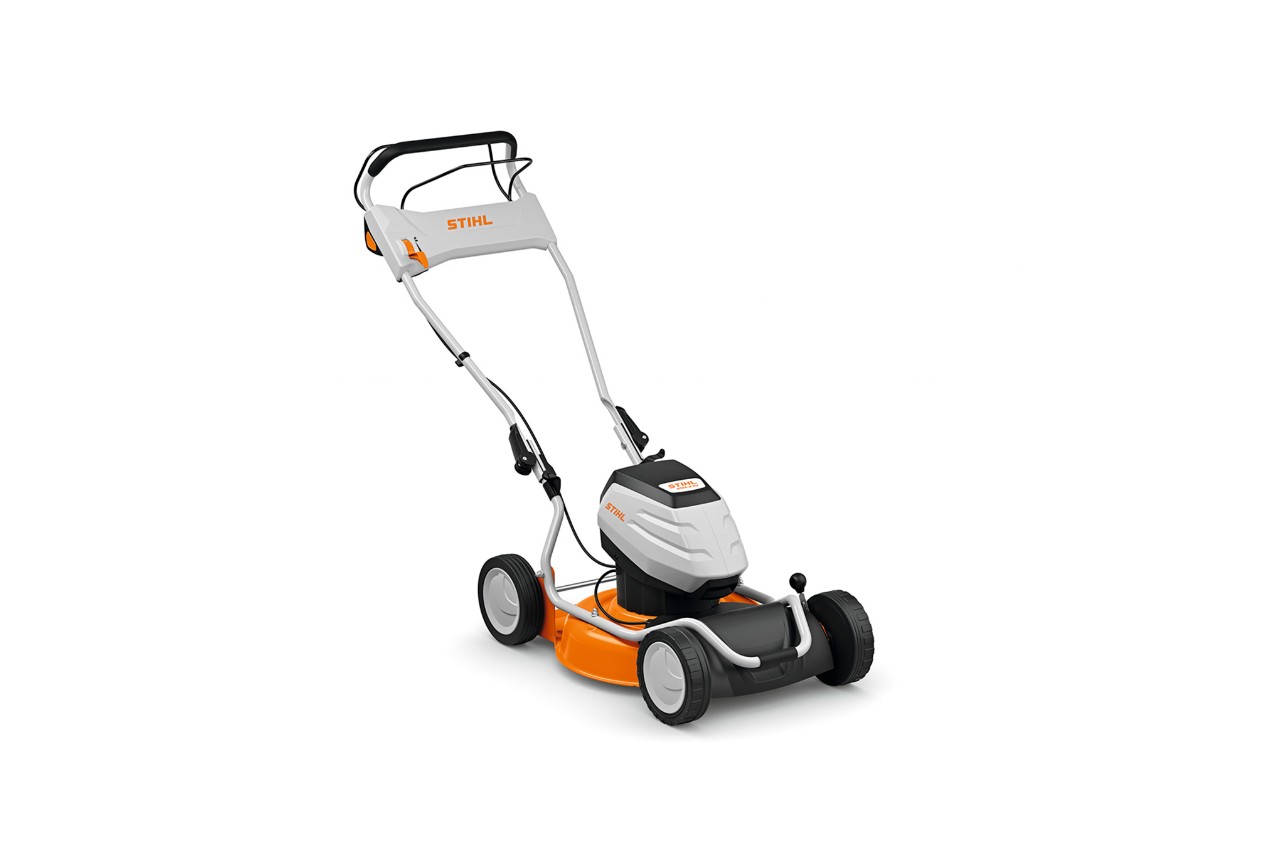 Corta-relvas de mulching RMA 2 RV STIHL em fundo branco