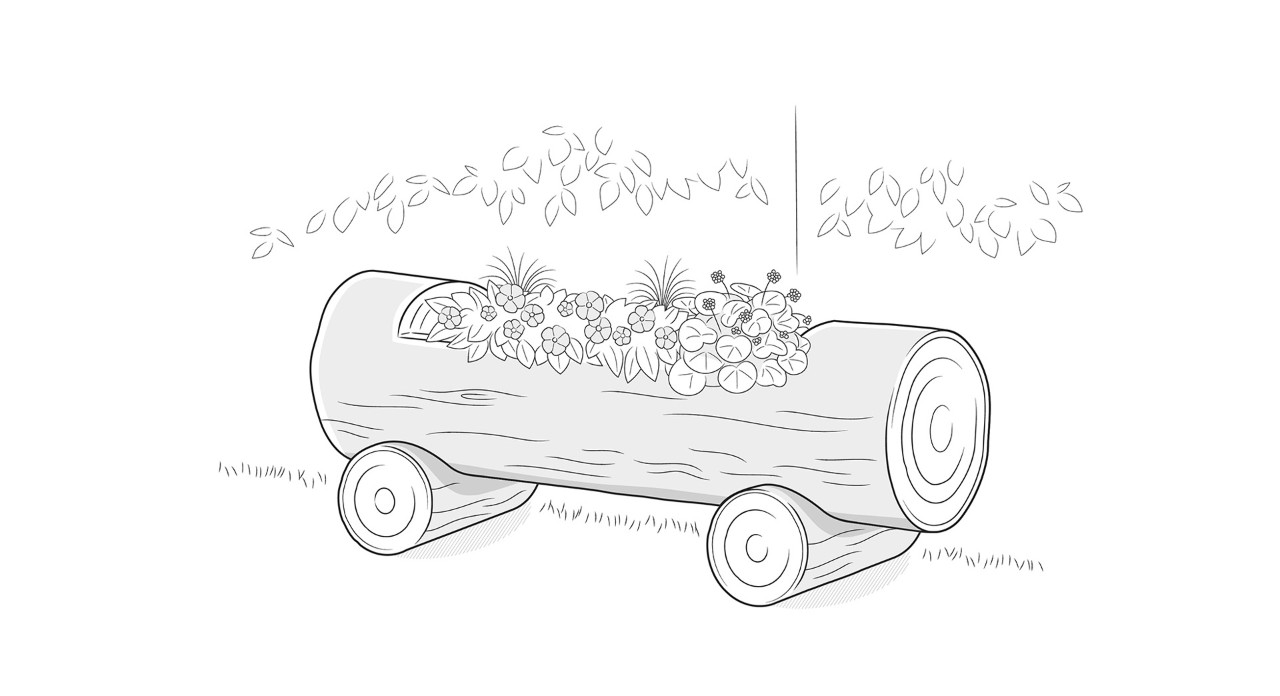 Ilustração: floreira de madeira DIY